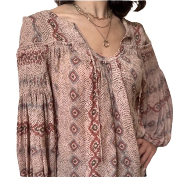PARKER Boho Silk Print Poet Blouse - Picture 1 of 9